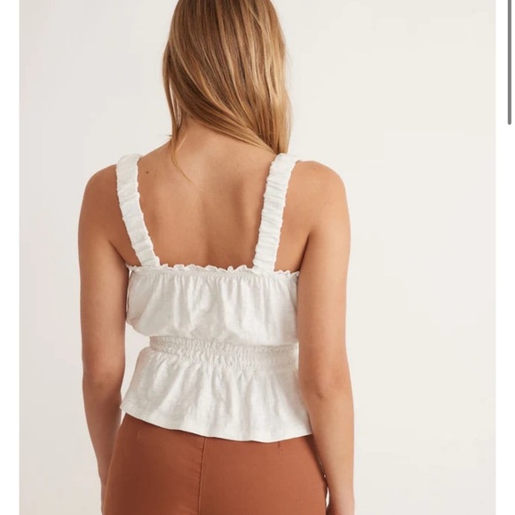 Marine Layer Dylan Smocked Tank Antique White Medium NWT - Picture 3 of 5